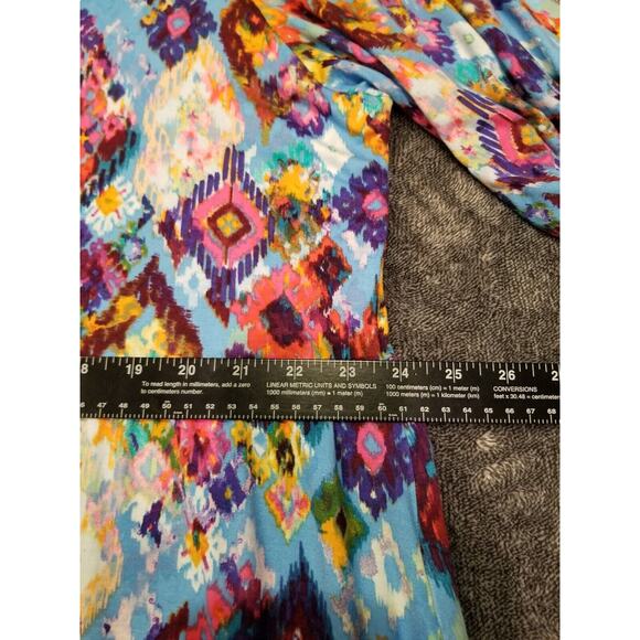 Terra Sky Women's Sz 2X 20/22 Vibrant Tribal Short Balloon Sleeve Jersey knit... - Picture 8 of 9